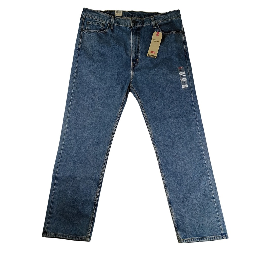 Levi's 505 Regular Jeans Mens 42x32‎ Blue NEW Stretch Straight Leg Denim Pants